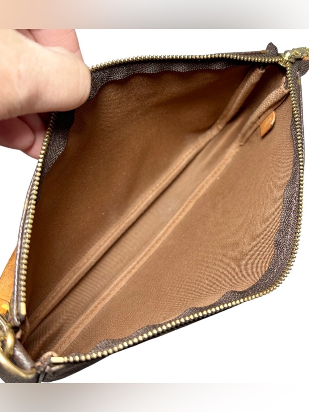 Louis Vuitton Monogram & Vachetta Leather Pochette Mini Bag - Picture 11 of 15